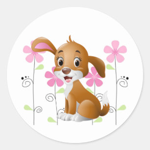 Sticker-Puppy Runder Aufkleber