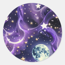 Sticker - Purple Celestial Moon Phases Design