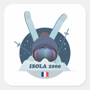 Sticker Quadrat Isola 2000 Skistation