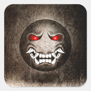 Sticker Quadrat Samuraimoji Vintage