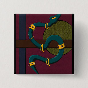 Sticker Quadrat Snake Button