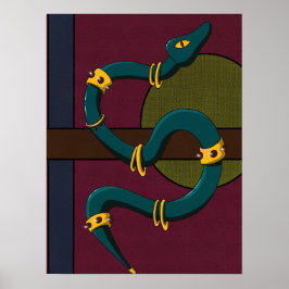 Sticker Quadrat Snake Poster