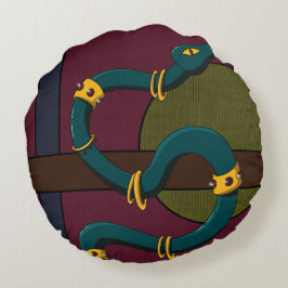 Sticker Quadrat Snake Rundes Kissen