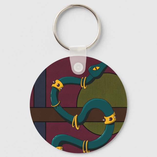 Sticker Quadrat Snake Schlüsselanhänger (Vorderseite)