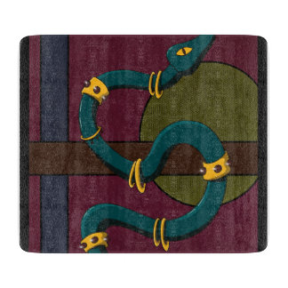 Sticker Quadrat Snake Schneidebrett