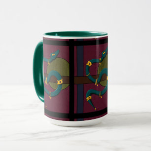 Sticker Quadrat Snake Tasse