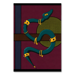 Sticker Quadrat Snake Tischnummer