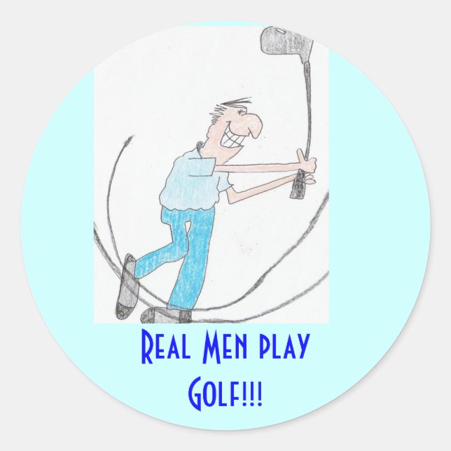 Sticker Real Men spielen Golf!!! (Vorderseite)