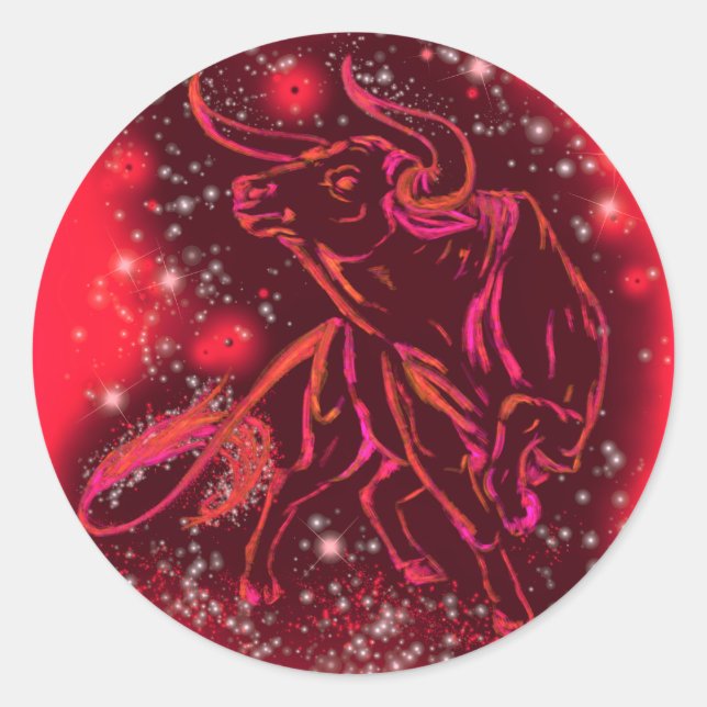 Sticker Red Bull läuft in der Starry Night (Vorderseite)