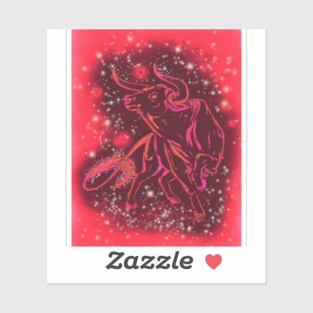 Sticker Red Bull läuft in der Starry Night (Blatt)