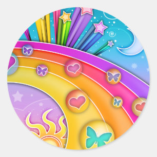 Sticker - Retro 60er Pop Art Sky