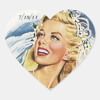 Sticker Retro Bride Ehe Heiratsdatum