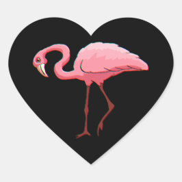 Sticker Retro Stationery Pink Flamingo Schwarzes H