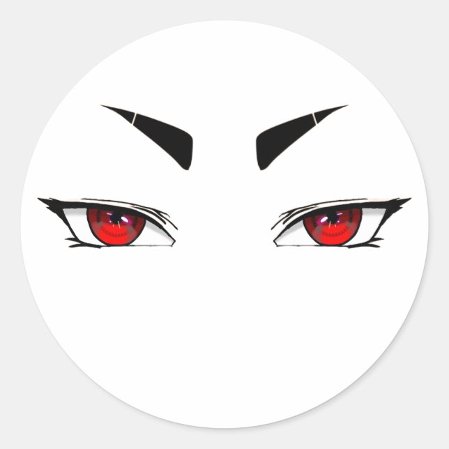 Sticker rote scharfe Augen  (Vorderseite)