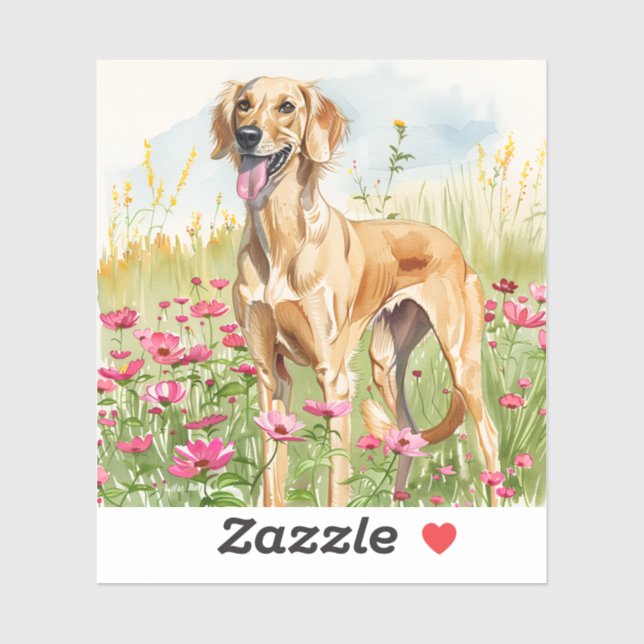 Sticker – Saluki-Stanz-Wasserfarben-Sticker (Blatt)