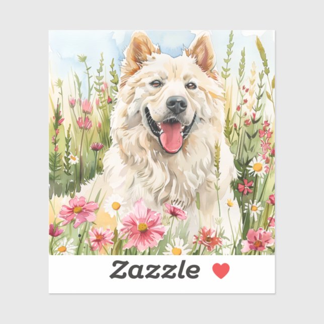 Sticker – Samoyed Die-Cut Watercolor Decal (Blatt)