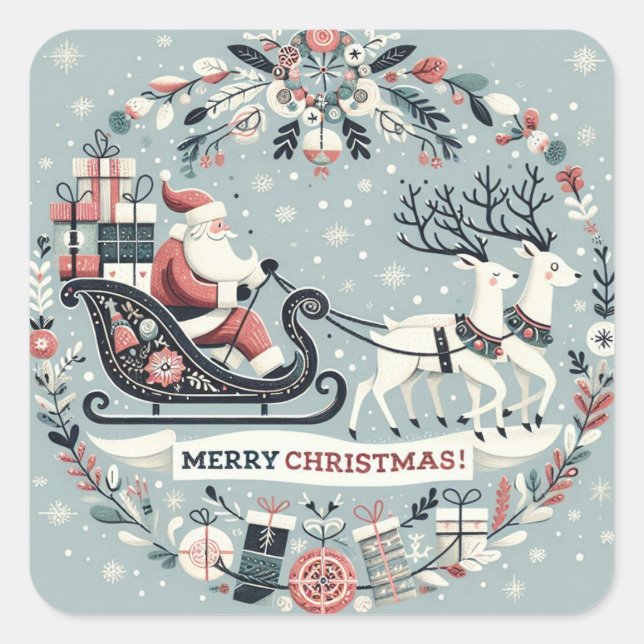 Sticker "Schlitten des Weihnachtseinkaufszentrums" (Vorderseite)