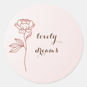 Sticker schöne Träume Rosa einfache Rose