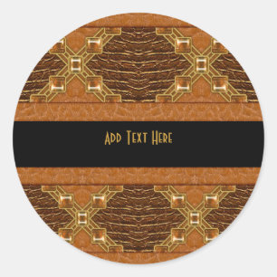 Sticker Schwarz-Gold-Leder