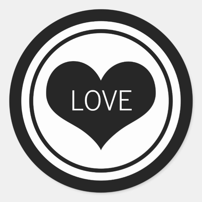 Sticker, schwarz und weiß runder aufkleber (Vorderseite)