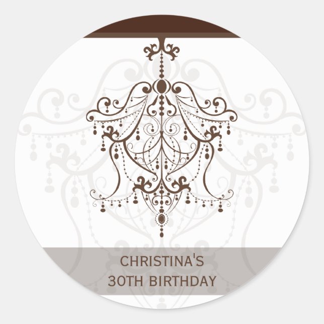 STICKER/SEE: Kronleuchter 1 Runder Aufkleber (Vorderseite)