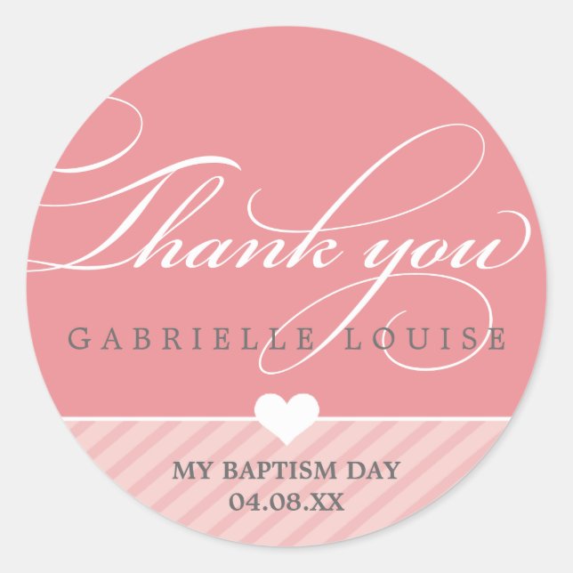 STICKER-SIEGEL - DANKE :: schöner Typ 1 Runder Aufkleber (Vorderseite)