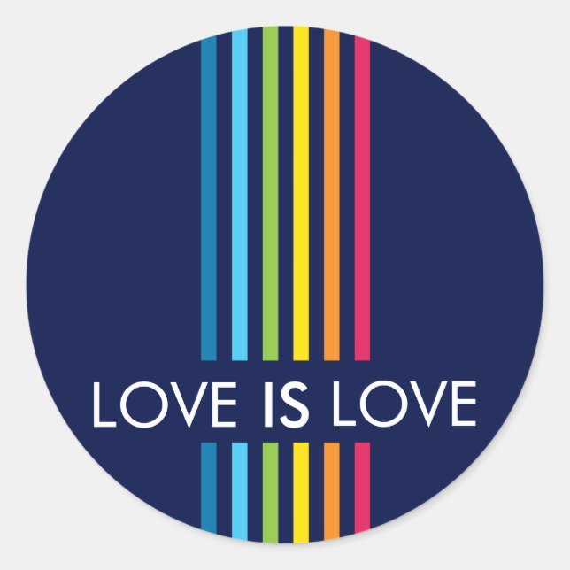 STICKER SIEGEL farbenfroher, heller Regenbogenstre (Vorderseite)