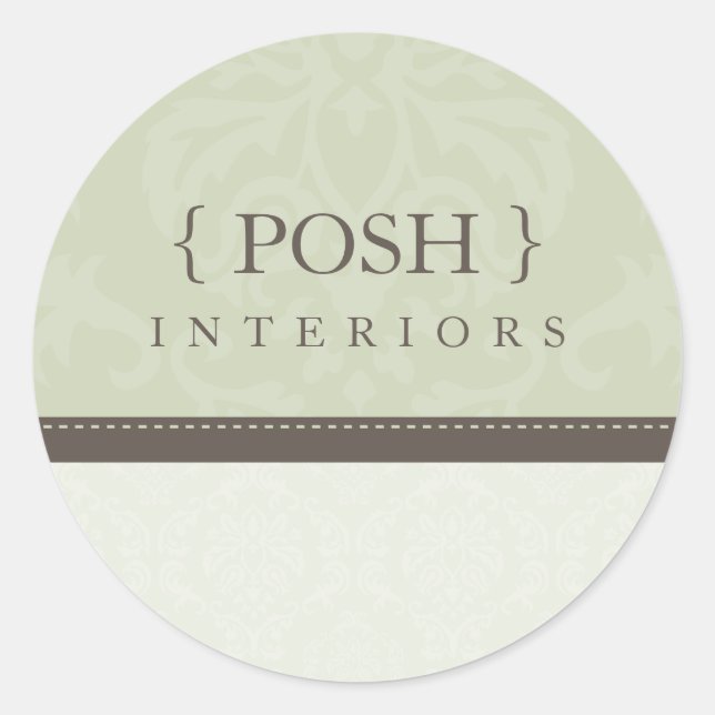 STICKER-SIEGEL: Göttlicher Damast 9B Runder Aufkleber (Vorderseite)