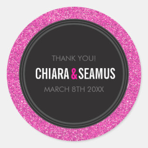 STICKER SIEGEL Moderner, einfacher, rosa Glitzer s