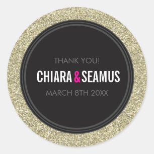 STICKER SIEGEL Moderner Glitzer Schwarz