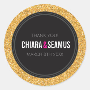 STICKER SIEGEL Moderner, schlichter Glitzer Schwar