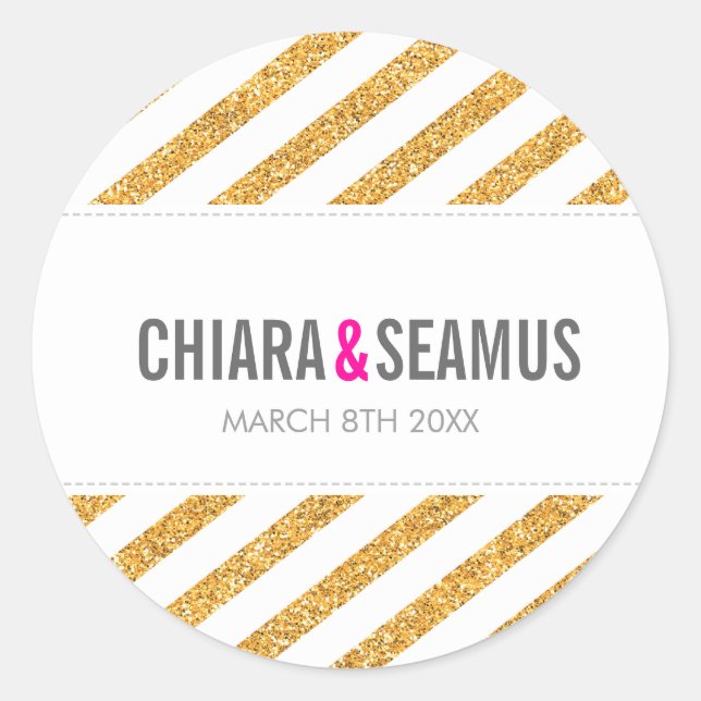 STICKER SIEGEL Modernes, einfaches Gold Glitzer St (Vorderseite)