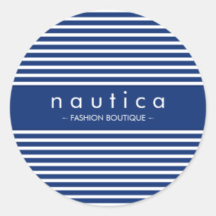 STICKER-SIEGEL: nautisch gestreift 4 Runder Aufkleber