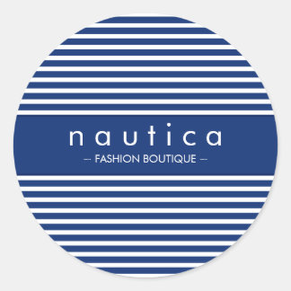 STICKER-SIEGEL: nautisch gestreift 4 Runder Aufkleber