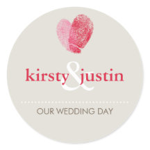 STICKER SIEGEL niedliche HochzeitsFingerabdruck He