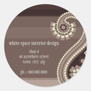 STICKER-SIEGEL: Paisley 2 Runder Aufkleber