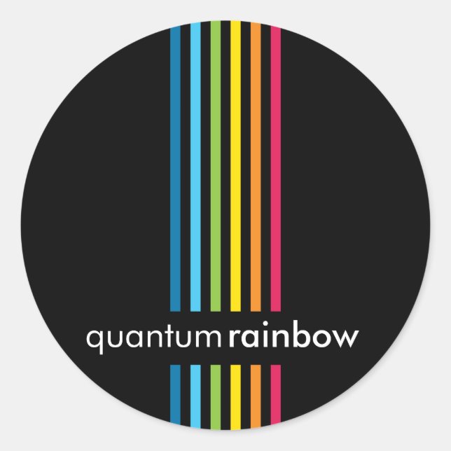 STICKER-SIEGEL: Regenbogenstreifen 6 Runder Aufkleber (Vorderseite)