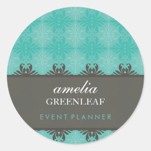 STICKER-SIEGEL: stilvoll gemustert 5 Runder Aufkleber