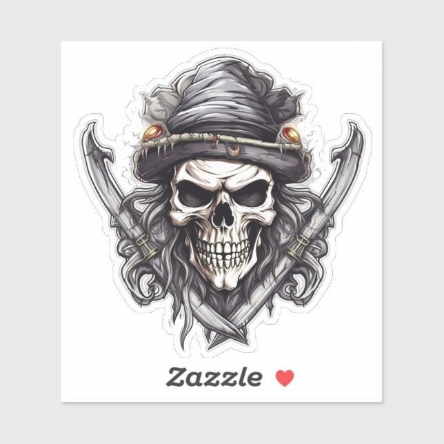 Sticker Skull and Crossbones (Blatt)