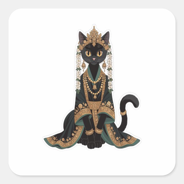 Sticker Smaragd-Katze Royal Empress (Vorderseite)