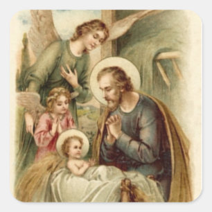 Sticker: St. Joseph Nativity Quadratischer Aufkleber