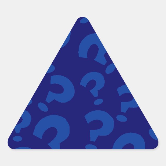Sticker Stationery Question Mark Art Blue Triangle (Vorderseite)