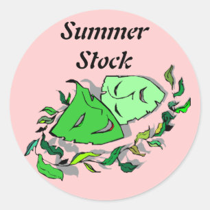 Sticker Summer Stock Comedy Tragedy Theater Pink