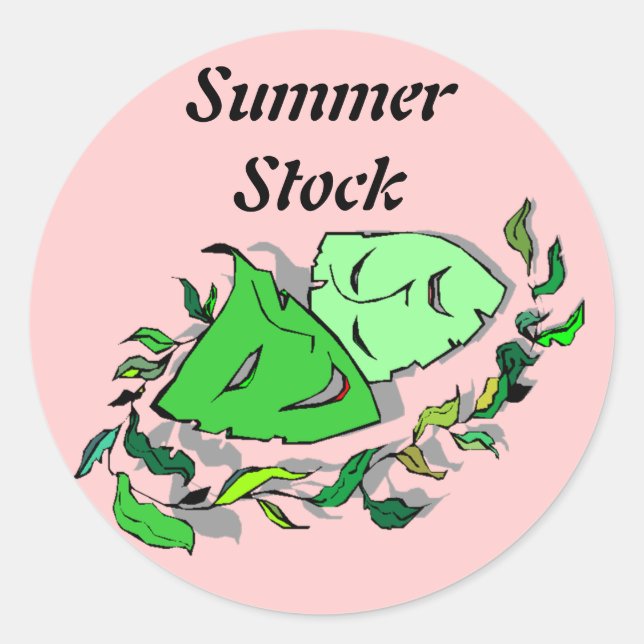 Sticker Summer Stock Comedy Tragedy Theater Pink (Vorderseite)