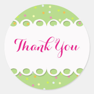 Sticker, Thank You -, Grund Verde Runder Aufkleber