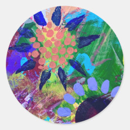 Sticker und Siegel in Abstrakten Blume Design
