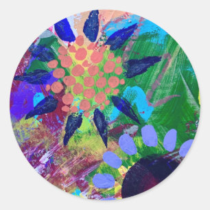 Sticker und Siegel in Abstrakten Blume Design