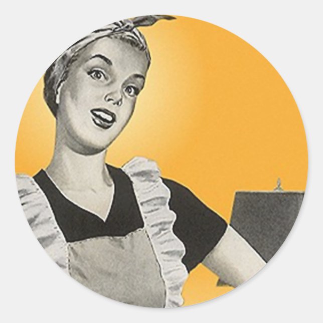 STICKER Vintag Happy Housekeeper Vacuum Circles (Vorderseite)