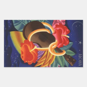 Sticker Vintag Hawaiian Ukulele Aloha Nights