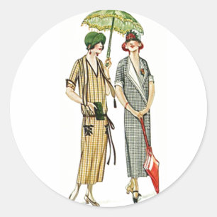 Sticker Vintage Mode Damen Flapper Cloche Hüte